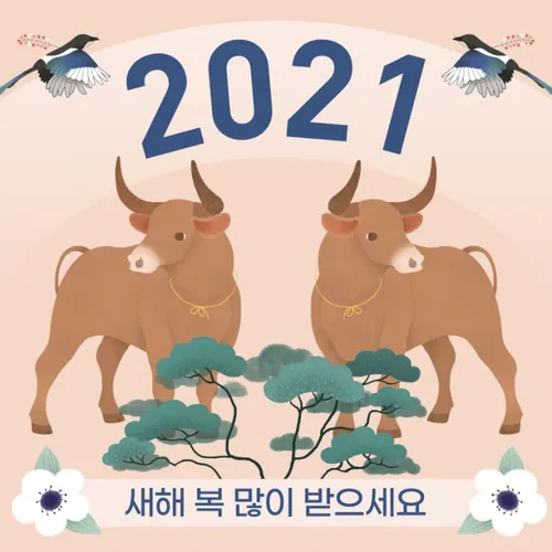 2021新年主题字传统东方日式复古经典新年海报PSD素材