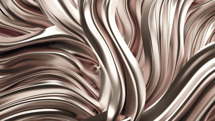 豪华金色背景 3D渲染绸缎高清图片素材