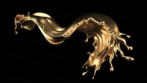 神秘奢华土豪金3D不规则形状图形素材 mysterious mystical luxury splash gold