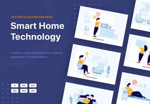 智能家居技术矢量插画素材合辑 Scorpius - Smart Hom