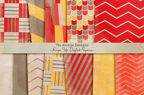 几何图案背景纹理 Shape Up Digital Papers