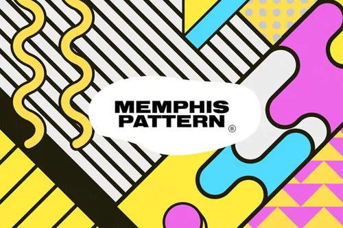 孟菲斯时尚背景图案素材patterns elements