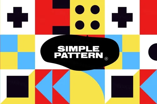 波普色块几何图形风格素材simple boho pattern