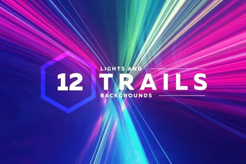 时尚绚丽魔幻光效光束炫光Light Trails Backg