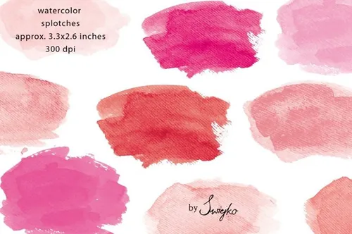 水彩笔刷插画 Watercolor Splotches,St