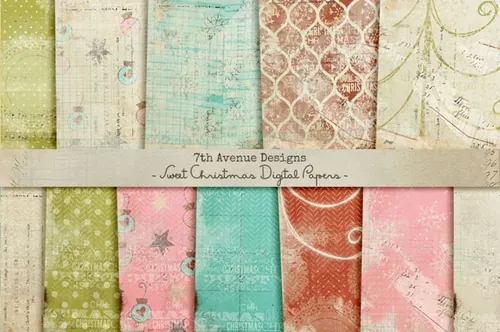 圣诞节图案背景 Sweet Christmas Digital