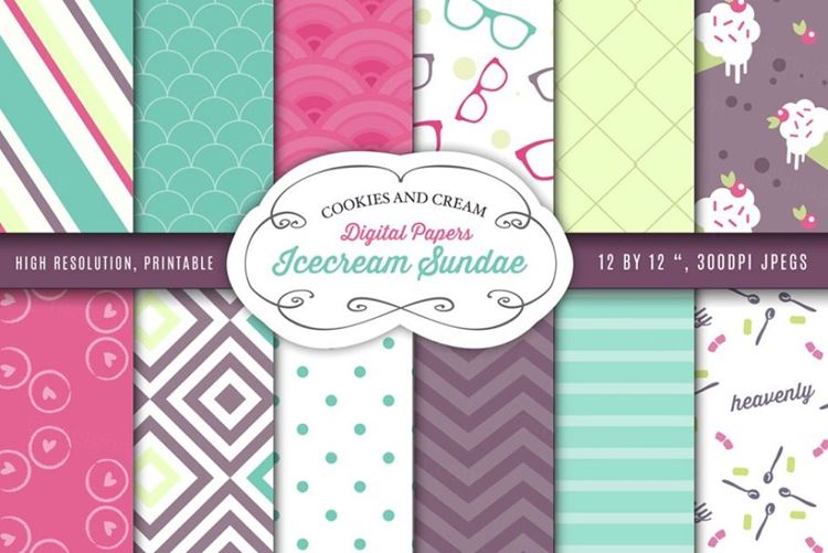 冰淇淋圣代数码纸 Icecream Sundae Digital