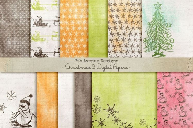 圣诞节背景纹理 Christmas Papers