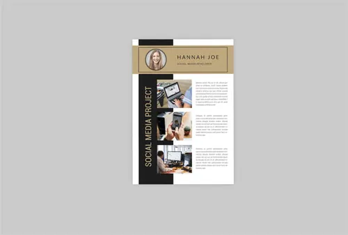 社交媒体开发人员简历设计模板 CV Staying Resume Designer