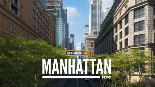 高质量美国现代曼哈顿都市街区政府商业街城市建筑3D模型素材