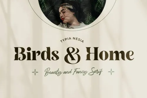 优雅经典的美容花式复古衬线英文字体 Birds and Home - Bold Serif