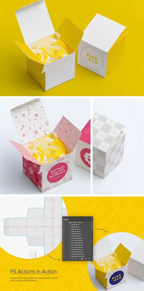 纸盒礼品盒贴图展示模版 Paper Box Mockups Set