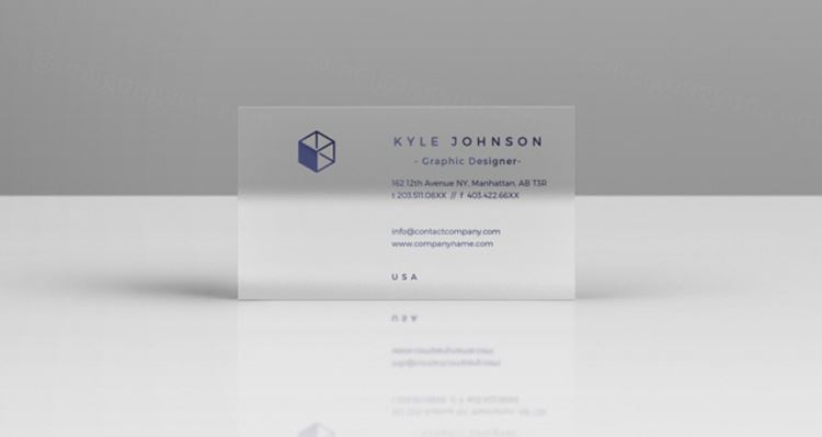 2种风格名片模型PSD模板Transparent Business card Presentation