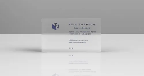 2种风格名片模型PSD模板Transparent Business card Presentation