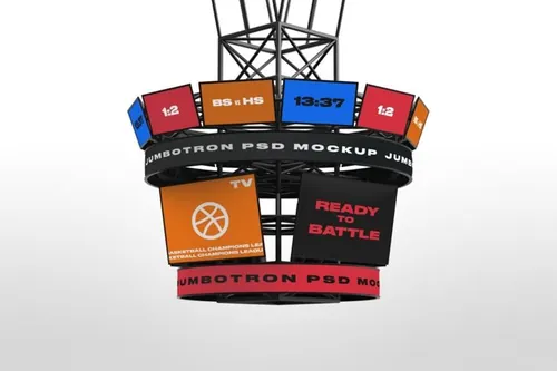 LED电视广告大屏幕预览样机模板 Jumbotron Mockup