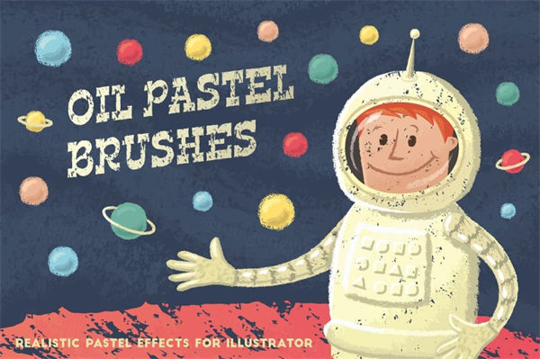 油画棒蜡笔效果的Ai笔刷 Oil Pastel Brushes