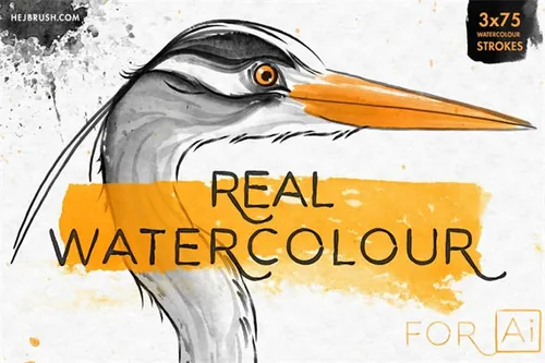 正是效果的水彩Ai画笔 REAL WATERCOLOR FOR Ai