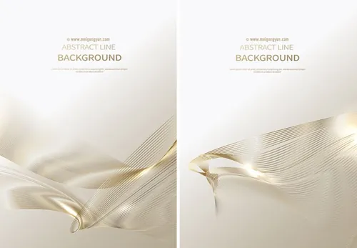 金色科技感抽象线条光感条纹AI矢量背景Line vector background 01