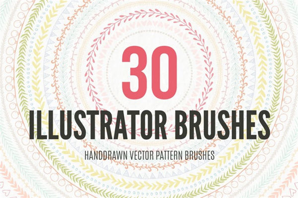 30个手绘矢量图案笔刷下载 Handdrawn Vector Patt