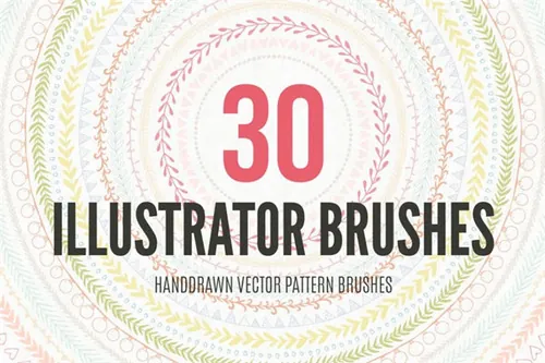 30个手绘矢量图案笔刷下载 Handdrawn Vector Patt