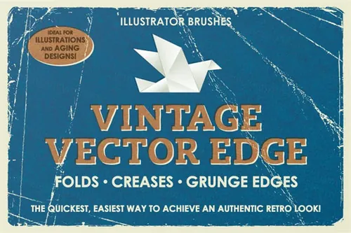 经典折痕的画笔素材 Vintage Vector Edge Brush