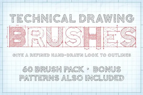 技术绘图感觉的笔刷 Technical Drawing Brushes