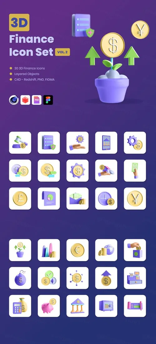 C4D三维渲染手机银行加密货币金融市场经济主题插图素材 3D