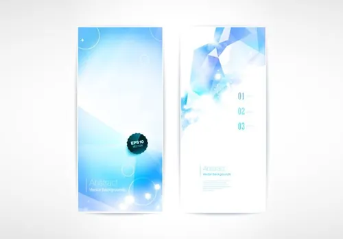 时尚现代蓝色水晶透明效果多边形几何背景海报易拉宝矢量设计素材