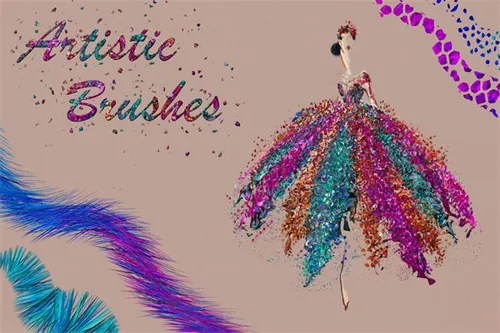 金粉数字绘画笔刷 Artistic Brushes for Digit