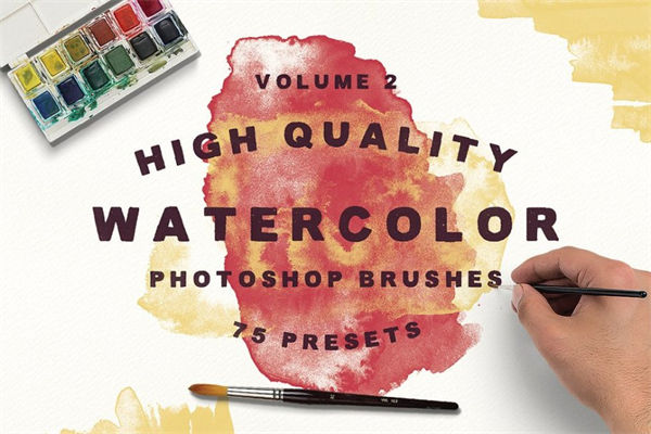 75个水彩画笔刷套装 75 Watercolor Brushes