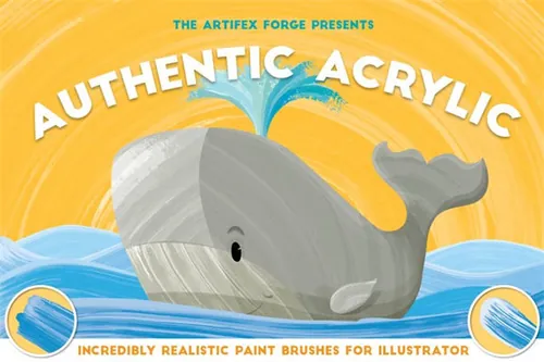 亚克力效果的笔刷 Authentic Acrylic Brushes