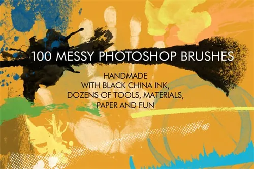 100个凌乱的Photoshop笔刷 100 Messy Photos
