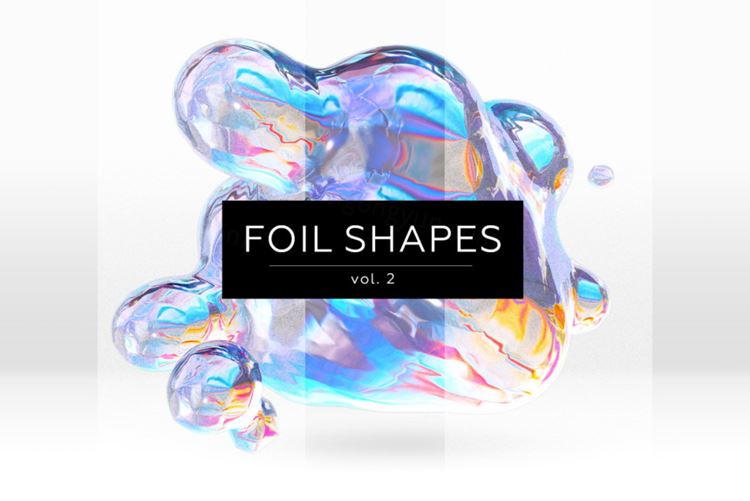 潮流抽象全息镭射渐变流体液体形状PNG免抠图纹理背景素材 I