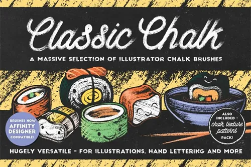 经典的粉笔笔刷纹理 Classic Chalk  Brushes Pa