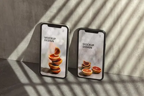 高质量真实光影iPhone手机APP界面贴图展示UI设计提案