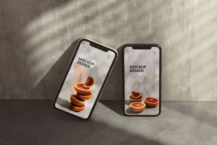 高质量真实光影iPhone手机APP界面贴图展示UI设计提案样机模板