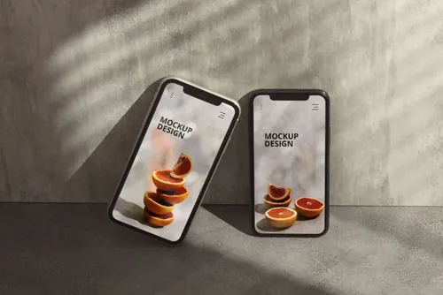 高质量真实光影iPhone手机APP界面贴图展示UI设计提案样机模板