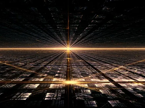 金色科技感空间光效高清背景设计素材High definition background_458112079