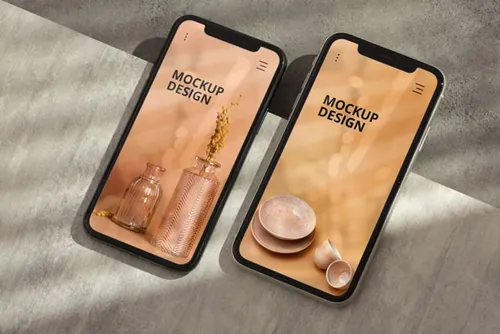 高质量真实光影iPhone手机APP界面贴图展示UI设计提案样机模板