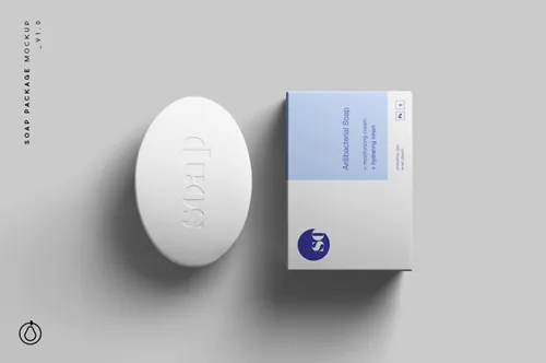 肥皂＆肥皂包装设计样机模板 Soap Package Mockup