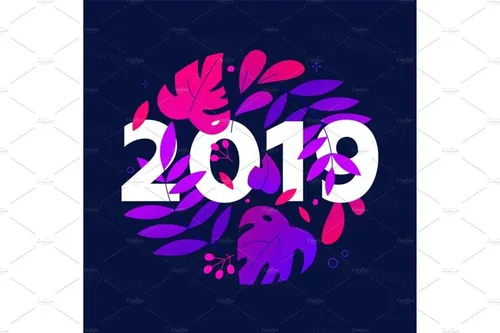 新年扁平化设计风格插画 flat design style illustration