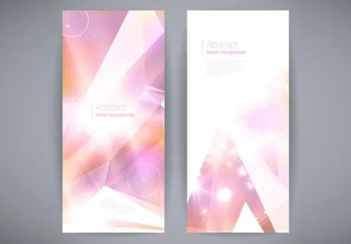 时尚现代粉色水晶透明效果多边形几何背景海报易拉宝矢量设计素材