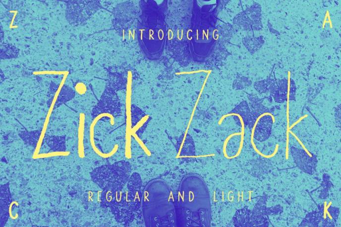 适合儿童产品浅色的手写英文字体 Zick Zack Condense – Regular  Light