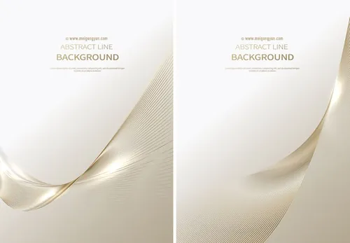 金色科技感抽象线条光感条纹AI矢量背景Line vector background 03