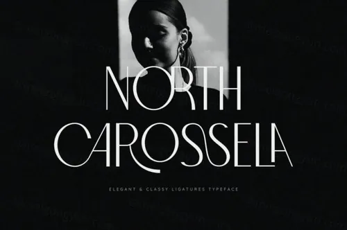 优雅经典的婚礼女性奢华品牌英文非衬线字体 North Carossela - A Ligature Sans