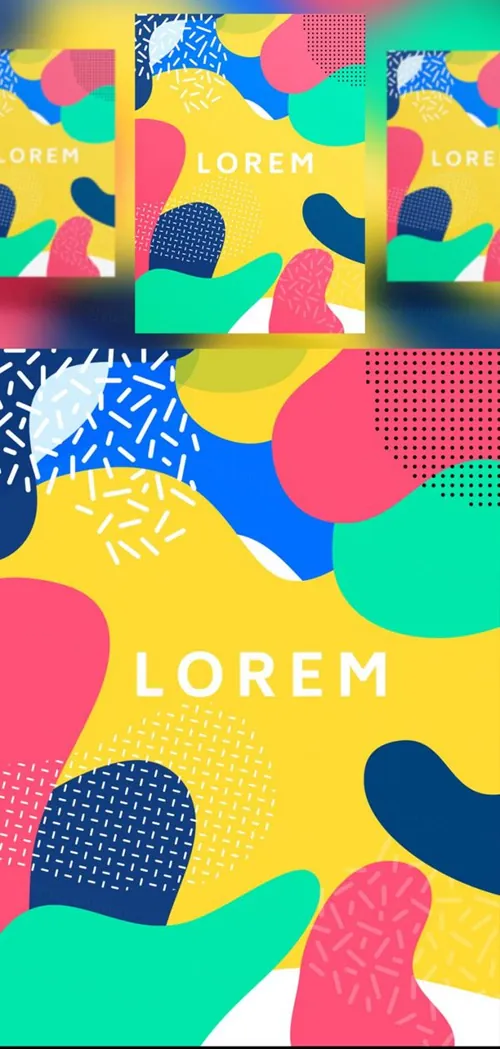 80年代孟菲斯流行艺术风格几何海报传单素材矢量模版 Memphis style cover