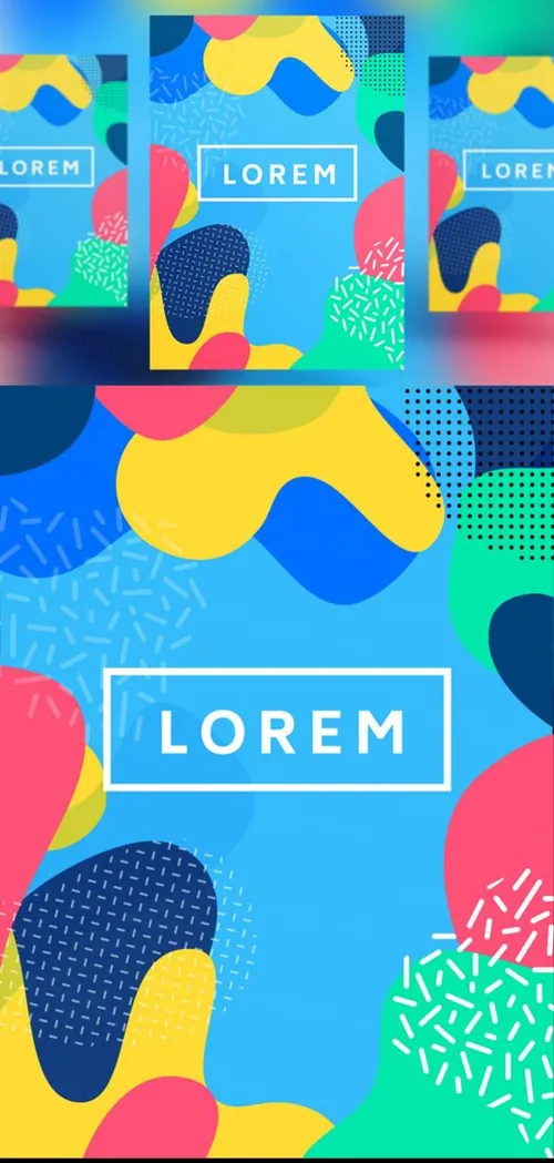 80年代孟菲斯流行艺术风格几何海报传单素材矢量模版 Memphis style cover