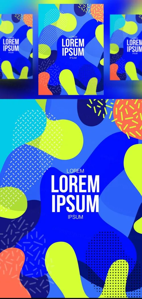 80年代孟菲斯流行艺术风格几何海报传单素材矢量模版 Memphis style cover