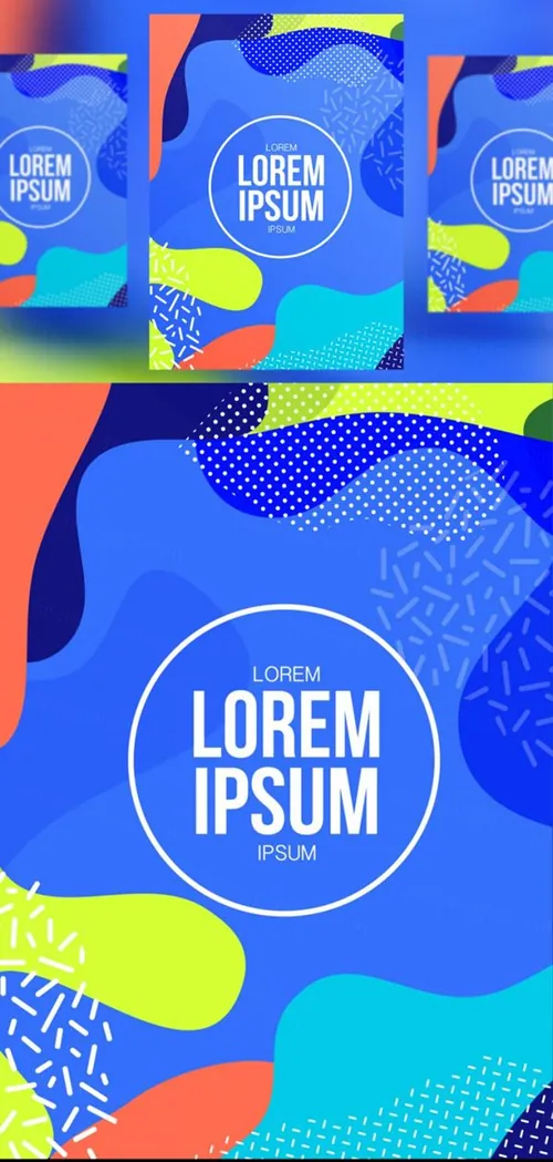 80年代孟菲斯流行艺术风格几何海报传单素材矢量模版 Memphis style cover