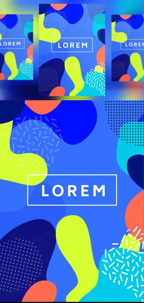 80年代孟菲斯流行艺术风格几何海报传单素材矢量模版 Memphis style cover